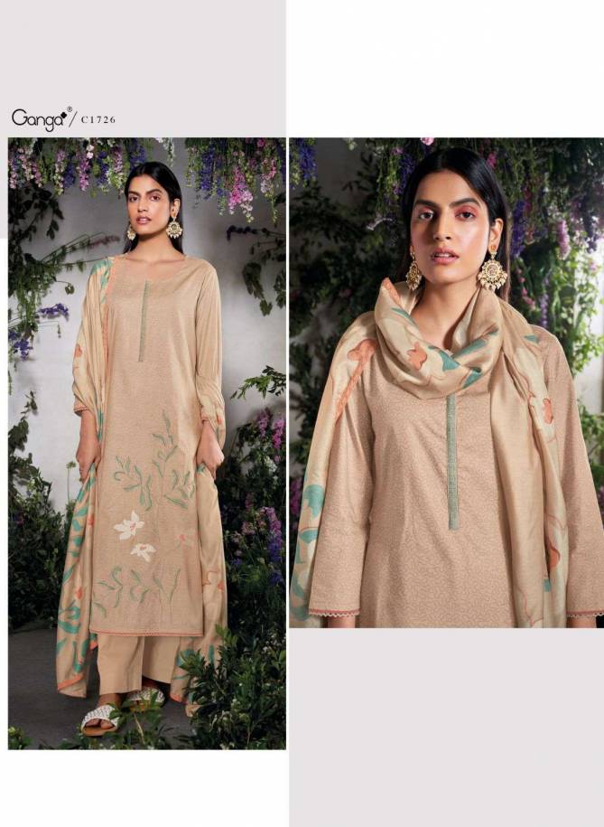 Eraya By Ganga Embroidery Printed Cotton Dress Material Wholesale Shop In Surat